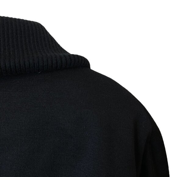 NWT ALAIA Wool Blend Knit Asymmetric Zip Biker Bodysuit Noir Black 36 (US 4) - Picture 9 of 12